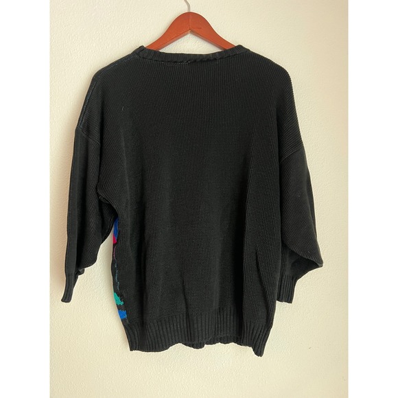 Vintage 80s Clifton Place Geometric Knit Sweater Retro Colorful Pattern - Picture 2 of 3